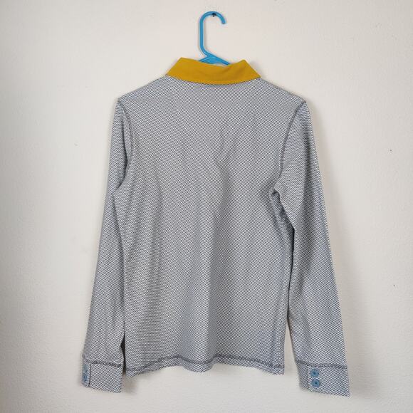 Horseware Ireland Cara Gray Chevron Equestrian Polo Long Sleeve Large Preppy - Picture 2 of 12